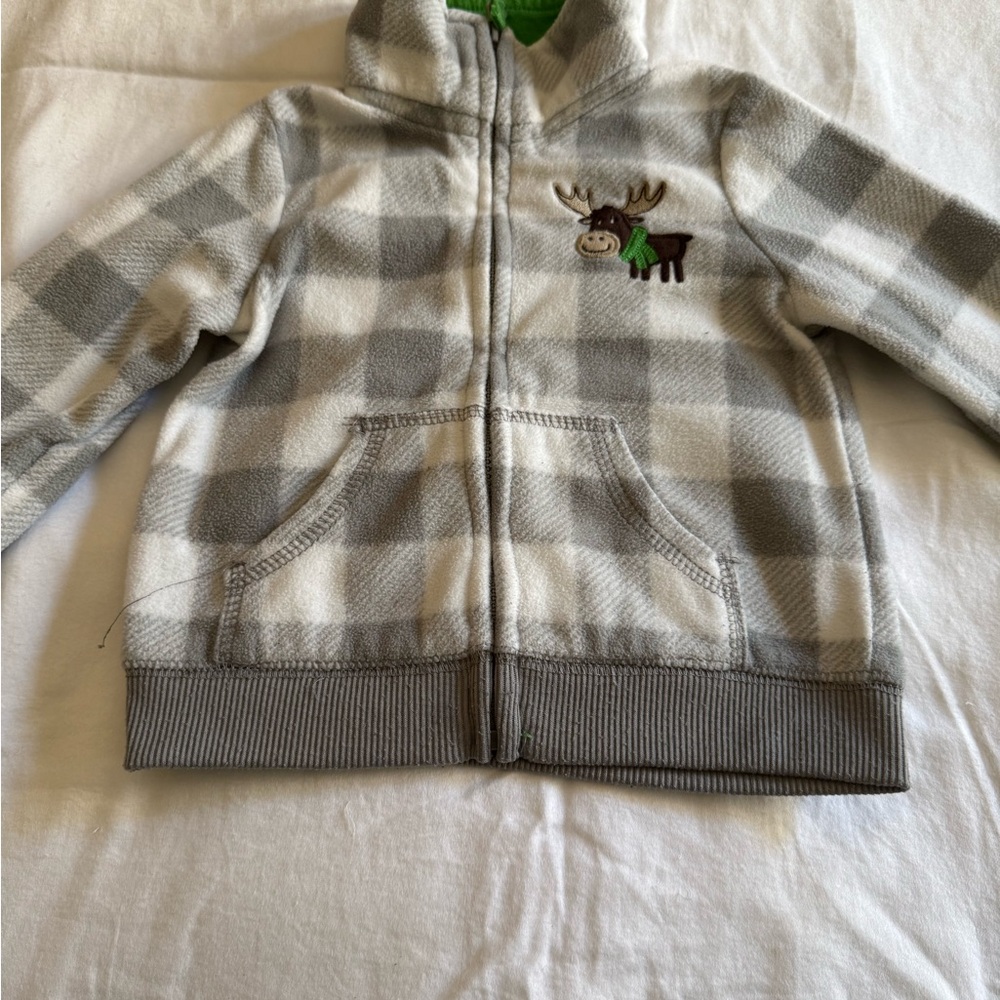 Carter's Gray and White Zip-Up Hoodie - Picture 3 of 7